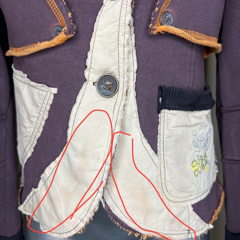 CUBA CUBA Hand Finished Dragon Sequin
Patchwork Deconstructed Blazer Y2K Jacket - Picture 7 of 12
